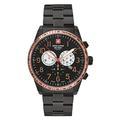 Grovana Swiss Alpine Military Herren Chronograph Uhr mit Edelstahlarmband 10 ATM, Black Ip/Schwarz/Rose - 9187sam, Armband