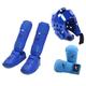 rockible Karate Sparring Gear Set Gloves Training Gear Workout Boxing Head Gear with Shin Guards Protective Sparring Gear for MMA Sanda Taekwondo Karate, Blue XL