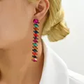 Boucles d'oreilles pendantes en verre coloré bohème pendentif de fête de mariage breloque de