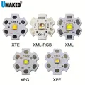 3W 5W 10W CREE XML XPE XTE LED emettitore diodi bead WW/W/R/G/B/RGB chip LED ad alta potenza su PCB da 16mm/ 20mm per bicicletta/testa lampada