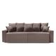 BAÏTA 3-Sitzer-Sofa mit Stauraum, Cord, rechts, Taupe, Dimensions canapé : 230 x 98 x 87 cm