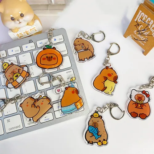 Capybara Acryl Schlüssel bund Spielzeug Cartoon Schlüssel ring Anhänger Rucksack Tasche Schlüssel