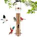 SNYNUXX Metal Bird Feeder Tube Hanging Wild Bird Seed Feeder for Outside Wild Birds Feeder 6 Ports Hanging Bird Feeder Attract Birds in Your Lawn Garden Balcony - Antique Copper - 1 Pack