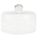 1Pc Cake Cover Snack Cover Crystal Clear Glass Dome Kitchen Food Cover (White)