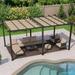 PURPLE LEAF Pergola 12 x 18 Outdoor Retractable Pergola with Sun Shade Canopy Aluminum Frame Patio Grape Trellis Pergola with Sun Shade Canopy Beige