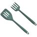 1 Set of Portable Silicone Fork Non-stick Wok Spatula Household Frying Spatula Kitchen Supply