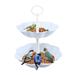 Lloopyting Outdoor Hummingbirds Fruit Basket Cake Stand European Double Layer Fruit Tray Cake Rack Fruit Layered Tray Multifunctional Bird Feeder Blue 30*30*8cm