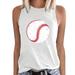 EHQJNJ Cropped Tank Top Set Women Women Summer Sleeveless Crew Neck Baseball Printing Tank Tops Casual Tshirts Blouse Top Corset Tops for Women Small Bust Bustier Top