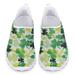 Pzuqiu Comfortable Mesh Slip on Sneakers for Women Flats Outdoor Athletic Sports Shoes Green Festival Ladies Wear Resistant Tennis Sneakers Green Leaves Outdoor Home Footwear Size 9.5