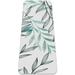 Gray Blue Leaves Pattern TPE Yoga Mat for Workout & Exercise - Eco-friendly & Non-slip Fitness Mat