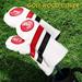 Wliqien Putter Headcover Waterproof Non-slip Wear-resistant Soft Lining Fine Workmanship Protective Portable Black Red And White Style 1 3 5 Driver Headcover for Golf Club