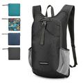 Small Lightweight Backpack 15L - Small Backpack foldable for Travel Hiking and Walking Day Bag for Adult and Teenager (Black)