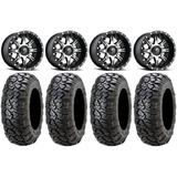 Fuel Nutz Black 14 Wheels 27 Ultracross Tires Yamaha Viking Wolverine YXZ1000R