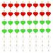 150pcs 3cm Decorative Paper Clips Colorful Wooden Craft Clamp Love Shaped Photo Holder for Home Party (Red Green and White)