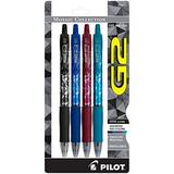 PILOT G2 Mosaic Collection Refillable and Retractable Rolling Ball Gel Pens Fine Point Assorted Grip/Ink Colors 4-Pack (31675)