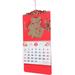 2024 English Wall Calendar Desk Positive Six Open Fluorescent Red Fu Character Hangtag Traditional House Decorations for Home Chinese Office Table Hanging Schedule Clear Printed Monthly
