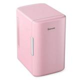 Mini Fridge Portable Cooler Compact Refrigerator 6L One Door Pink for Thanksgiving Christmas Gift
