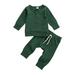 Baby Unisex Clothes Long Sleeve Sweatshirt Top with Pants Set 2 Piece Outfit Organic Cotton Clothing Set for Infant Baby Boy Girl