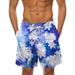 YUHAOTIN Swim Trunks Men Big and Tall Purple Mens Spring Summer Casual Shorts Pants Printed Sports Beach Pants with Pockets Bike Shorts Men s Swim Trunks with Liner Black