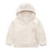ASFGIMUJ Jackets For Girls Kids Baby Boys Solid Zipper Thick Warm Hooded Outdoor Coat Warm Outwear Clothes Toddler Coats For Girls White 3 Years-4 Years