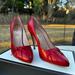 Gucci Shoes | Gucci Kaiko Bow Pumps Eu 39 Hibiscus Red Nappa Ruched High Cone Heel | Color: Red | Size: 9