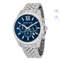 Michael Kors Accessories | Michael Kors Lexington Men's Watch, Stainless Steel Bracelet Watch | Color: Blue/Silver | Size: Os