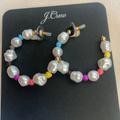 J. Crew Jewelry | Nwt J.Crew Rainbow Pop Pearl Hoop Earrings | Color: Pink/White | Size: Os