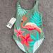 Zara Swim | Girls Zara Flamingo Swimsuit | Color: Green/Pink | Size: 8g