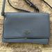 Coach Bags | Coach Leather Foldover Crossbody Clutch | Color: Blue | Size: Os