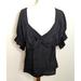 Nine West Tops | Nine West Blouse Top Shirt Womens 3xl Black With Side Zipper Puffed Sleeve Nwt | Color: Black | Size: 3x