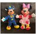 Disney Toys | Disney Mickey & Minnie Mouse Vintage Plastic Head Stuffed Toys | Color: Blue/Pink | Size: Osg