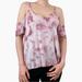 American Eagle Outfitters Tops | American Eagle Soft And Sexy Cold Shoulder Top Tie Dye Marble Relaxed Romantic | Color: Pink/White | Size: L