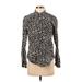 J.Crew Long Sleeve Button Down Shirt: Brown Leopard Print Tops - Women's Size 4