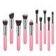 VIPAVA Makeup Brush Sets 10pcs Makeup Brushes Set For Foundation Powder Blusher Lip Eyebrow Eyeshadow Eyeliner Brush Wooden Handle Cosmetic Tool (Color : Pink silver)