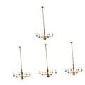 4pcs Model Chandelier Miniature Dollhouse Lantern Decor Dollhouse Lamp Dollhouse Light Fixtures Fairy Accessories Dollhouse Ceiling Light Dollhouse Lantern Diorama Metal Train Car