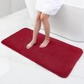 smiry Microfiber Bath Mat 60 x 120 cm, Non-Slip Super Absorbent Bathroom Mat, Extra Soft Machine Wash and Dry, Non-Shedding Long Bath Runner For Bathroom, Wine Red