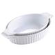 MALACASA, Series Bake, Oval Baking Dish Set of 2 (12.75"/14.5"), Oven to Table Baking Dish with Ceramic Handles Ideal for Lasagne/Pie/Casserole/Tapas, White