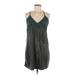 Trafaluc by Zara Casual Dress - Shift Plunge Sleeveless: Gray Print Dresses - Women's Size Medium