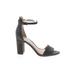 Vince Camuto Heels: Strappy Chunky Heel Minimalist Gray Solid Shoes - Women's Size 8 - Open Toe