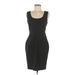 Express Design Studio Casual Dress - Sheath Scoop Neck Sleeveless: Black Solid Dresses - Women's Size 8