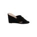 Sam Edelman Mule/Clog: Slip On Wedge Casual Black Print Shoes - Women's Size 8 1/2 - Open Toe