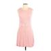 Rewind Casual Dress - Fit & Flare: Pink Stripes Dresses - Women's Size Large