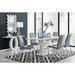 East Urban Home Areza High Gloss Extendable Dining Table Set w/ 6 Luxury Faux Leather Dining Chairs Wood/Upholstered/Metal | Wayfair