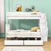 Harriet Bee Jakub Twin Over Full Bunk Bed w/ Drawers in White | 65 H x 57 W x 93 D in | Wayfair A476218C7A4648DFA9FA8A4E5A2C14AF