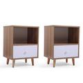 George Oliver Keldyn Solid Wood Nightstand Set of 2 Wood in Brown | 21.2 H x 16 W x 12 D in | Wayfair D6B6337B169240099A8A6B63EF304D8B