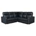 Black Reclining Sectional - Latitude Run® 87.5" Manual Reclining Home Theater Seating Recliner Chair Sofa w/ Flipped Middle Backrest Faux | Wayfair