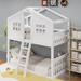 Harper Orchard Kulpmont Twin Over Twin Wooden Bunk Bed w/ Ladder in White | 84 H x 41.1 W x 79.5 D in | Wayfair 8DC6919009A64D6390F041C71DF79082