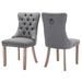 House of Hampton® Jesly Tufted Linen Dining Chair (set of 2） Wood/Upholstered/Fabric in Gray | 37.5 H x 19.7 W x 24.4 D in | Wayfair