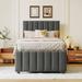 Latitude Run® Twin Size Linen Fabric Platform Bed w/ Trundle & 3 Drawers Upholstered/Linen in Gray | 48.4 H x 40.4 W x 78.7 D in | Wayfair