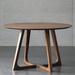 Corrigan Studio® Nordic solid wood round table log home dining Wood in Brown/Green | 29.52 H x 59.05 W x 59.05 D in | Wayfair